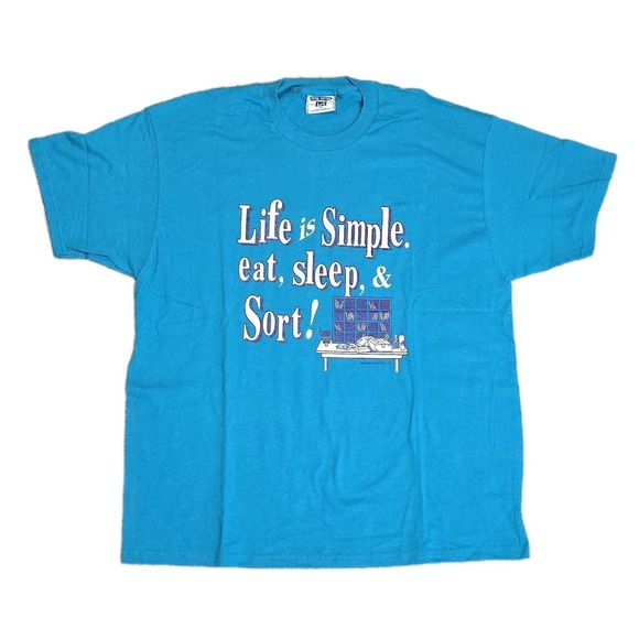 Lee Other - Vintage USPS Postal Worker Life Is‎ Simple Eat Sleep & Sort T Shirt XL USA LEE